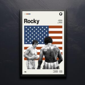 Rocky Movie Poster - Mid Century inspired vintage print
