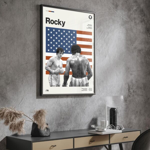 Rocky Movie Poster - Mid Century inspired vintage print