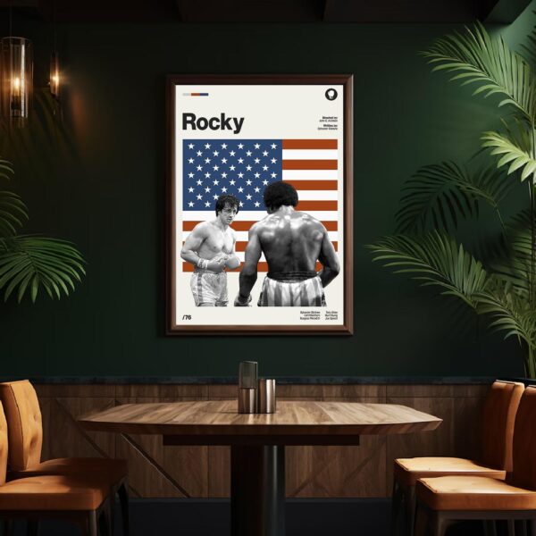 Rocky Movie Poster - Mid Century inspired vintage print