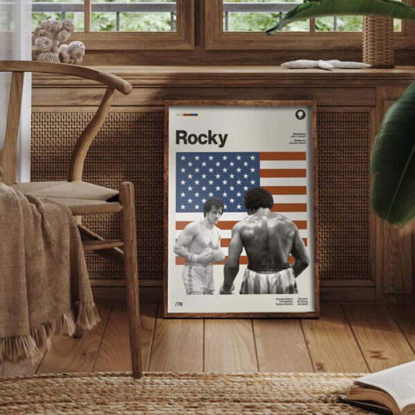 Rocky Movie Poster - Mid Century inspired vintage print