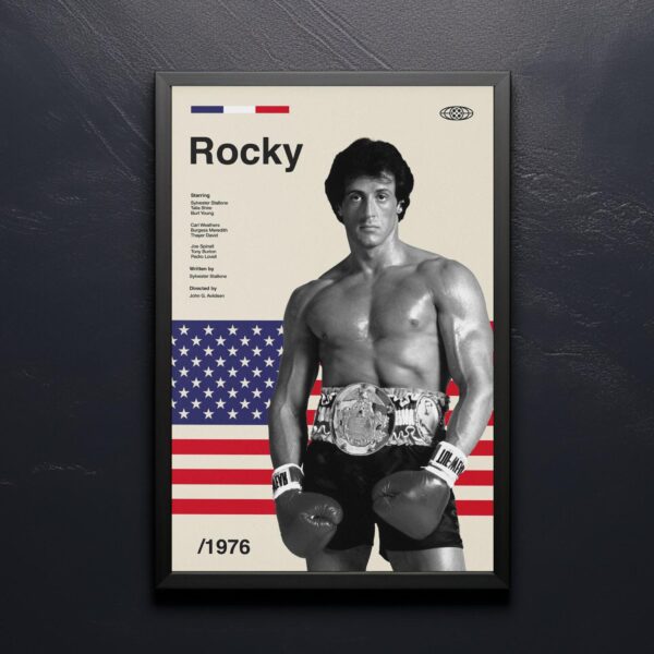 Rocky Movie Poster - mid-century poster retro artwork
