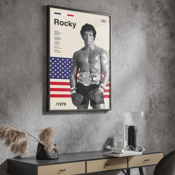Rocky Movie Poster - mid-century poster retro artwork