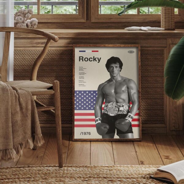 Rocky Movie Poster - mid-century poster retro artwork