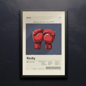Rocky movie vintage mid-century modern style poster art