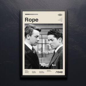Mid-century modern Rope movie poster print with minimalist design