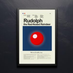 Mid-century modern Rudolph the Red-Nosed Reindeer movie poster print