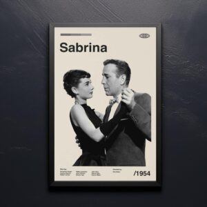 Mid-century modern Sabrina movie poster with vintage design elements