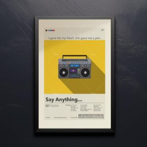 Mid-century modern poster of Say Anything... movie artwork