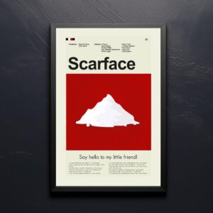 Mid-century modern Scarface movie poster with minimalist design