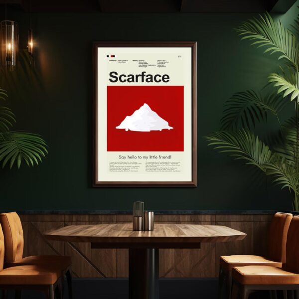 Mid-century modern Scarface movie poster with minimalist design