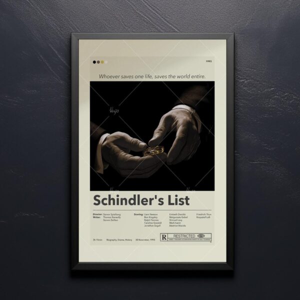 Schindler's List mid-century modern graphic design movie poster
