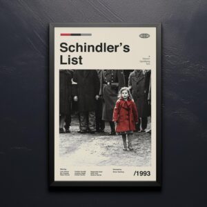 Schindler's List mid-century poster retro artwork print