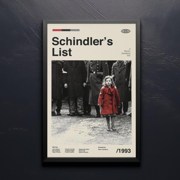 Schindler's List mid-century poster retro artwork print