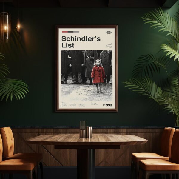 Schindler's List mid-century poster retro artwork print