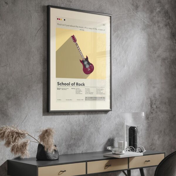 Mid-century modern graphic design School of Rock movie poster