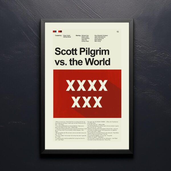 Scott Pilgrim vs. the World mid-century modern movie poster design