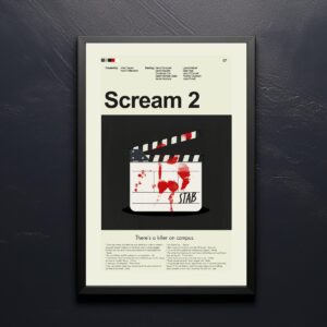 Mid-century modern style Scream 2 movie poster from mid 20th century