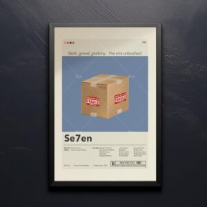 Se7en movie poster with minimalist mid-century modern design