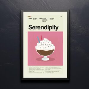 Serendipity movie poster from 20th Century Studios in mid-century modern style