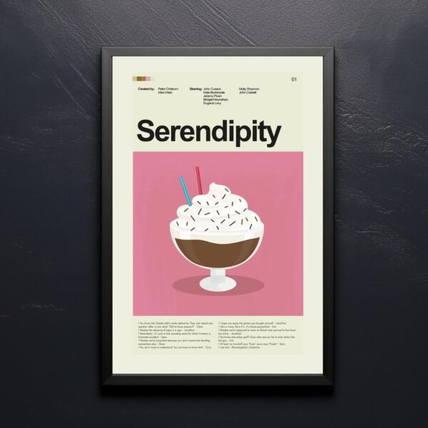 Serendipity movie poster from 20th Century Studios in mid-century modern style