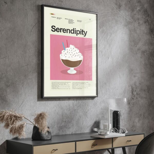 Serendipity movie poster from 20th Century Studios in mid-century modern style