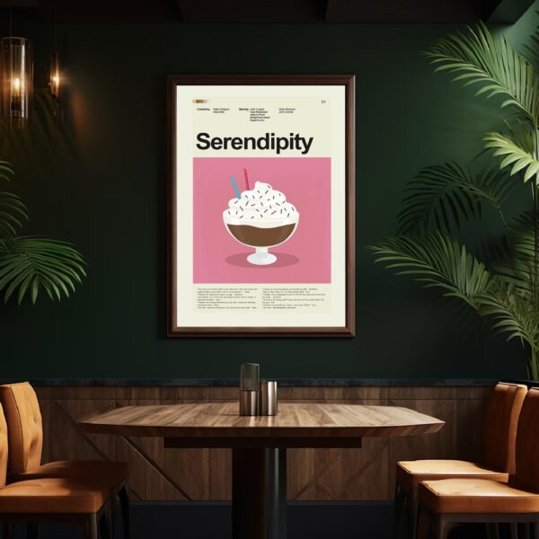 Serendipity movie poster from 20th Century Studios in mid-century modern style