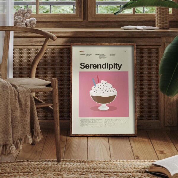 Serendipity movie poster from 20th Century Studios in mid-century modern style