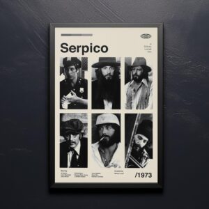 Serpico movie poster - mid-century inspired retro artwork