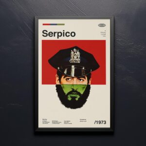 Serpico movie poster - mid-century poster retro artwork