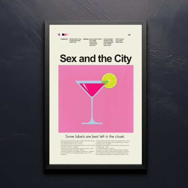 Large mid-century modern Sex and the City movie poster