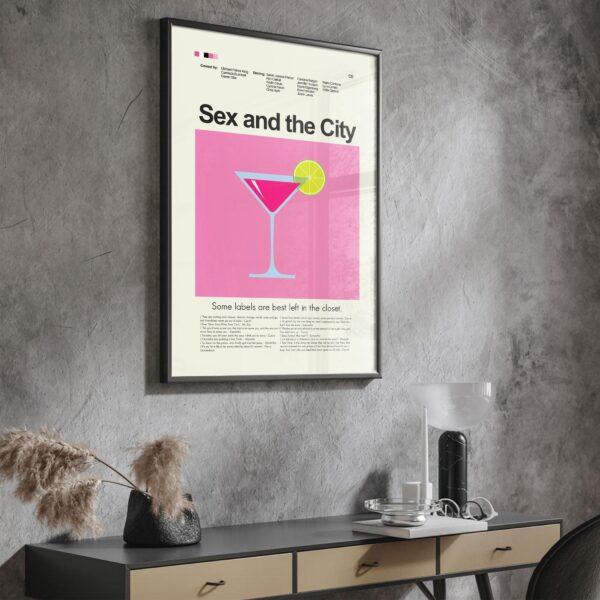 Large mid-century modern Sex and the City movie poster