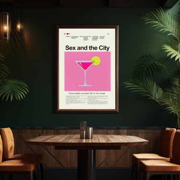 Large mid-century modern Sex and the City movie poster