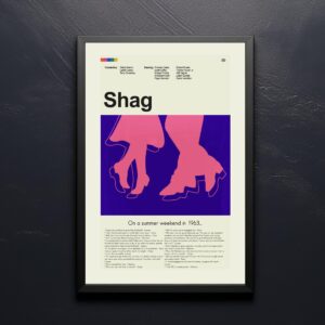 Vintage mid-century modern movie poster for the film Shag