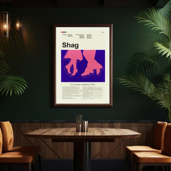 Vintage mid-century modern movie poster for the film Shag
