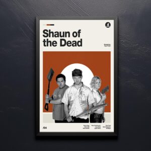 Shaun of the Dead mid-century poster retro artwork