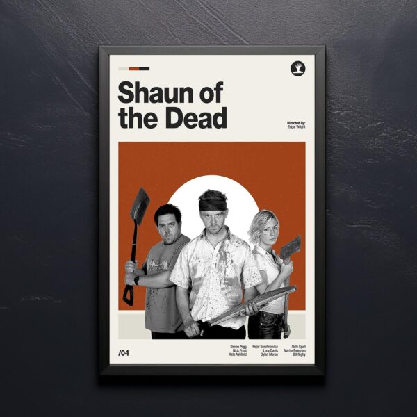 Shaun of the Dead mid-century poster retro artwork