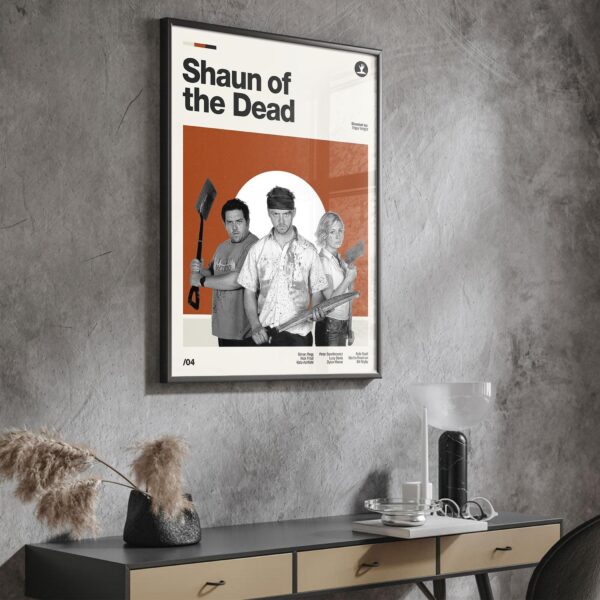 Shaun of the Dead mid-century poster retro artwork