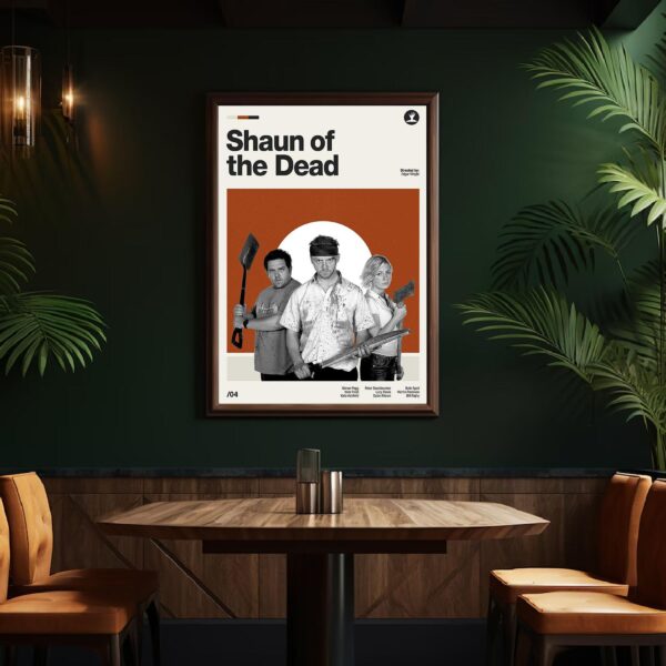 Shaun of the Dead mid-century poster retro artwork