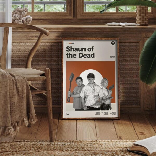 Shaun of the Dead mid-century poster retro artwork