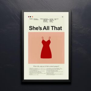 She's All That movie poster in mid-century modern 20th century design style