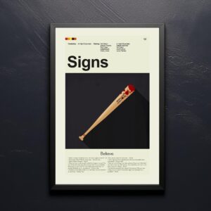 Mid-century modern Signs movie poster wall art with retro design