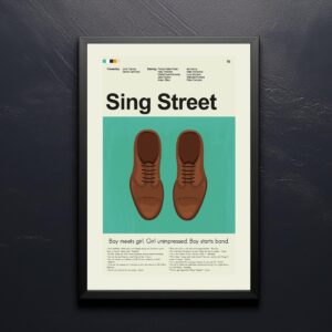 Large mid-century modern Sing Street movie poster design