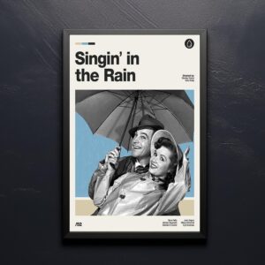 Singin' in the Rain mid-century poster art print