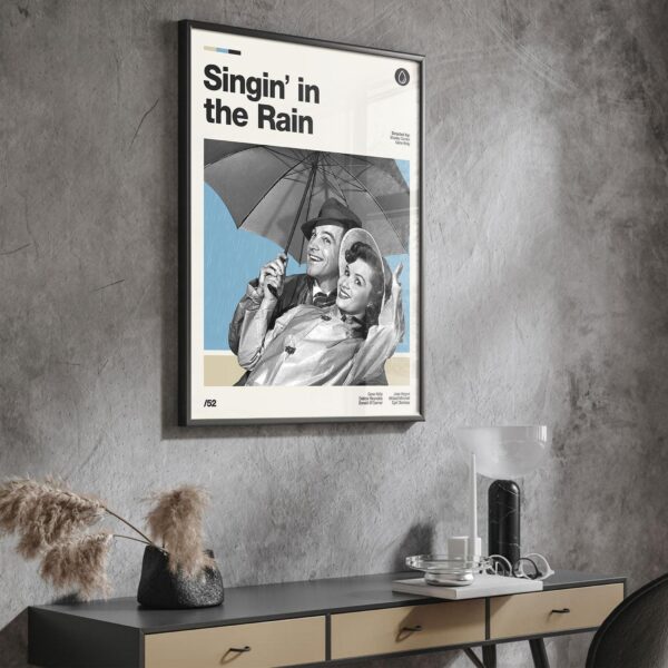 Singin' in the Rain mid-century poster art print