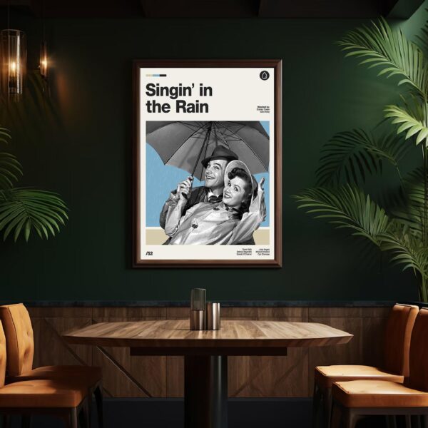 Singin' in the Rain mid-century poster art print