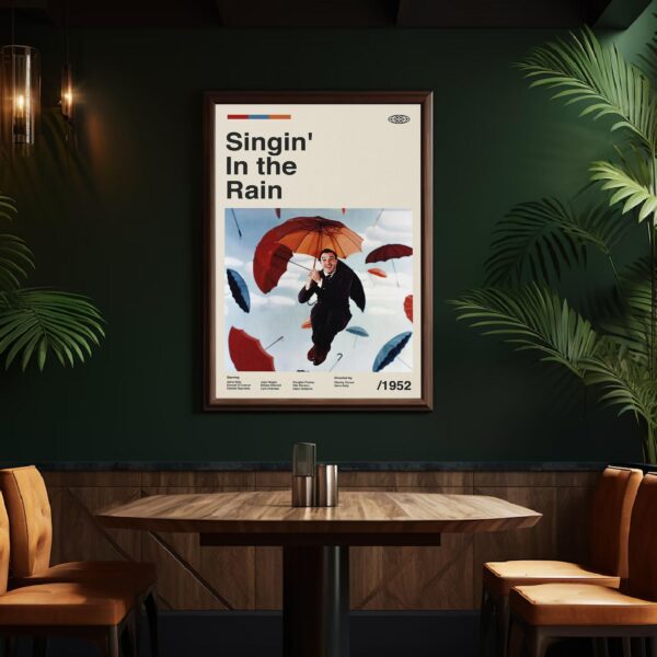Singin' in the Rain mid-century poster retro artwork