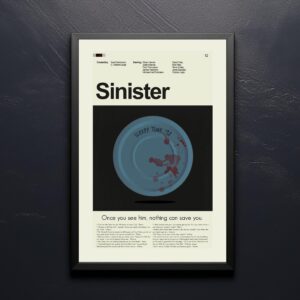 Sinister movie poster with mid-century modern furniture design elements