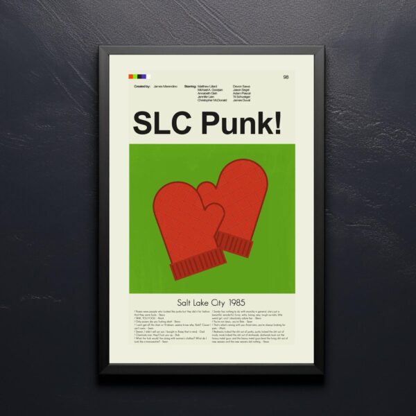 SLC Punk movie poster featuring 20th century mid-century modern art style