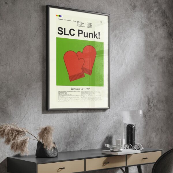 SLC Punk movie poster featuring 20th century mid-century modern art style