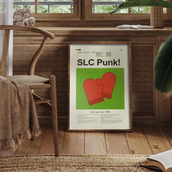 SLC Punk movie poster featuring 20th century mid-century modern art style